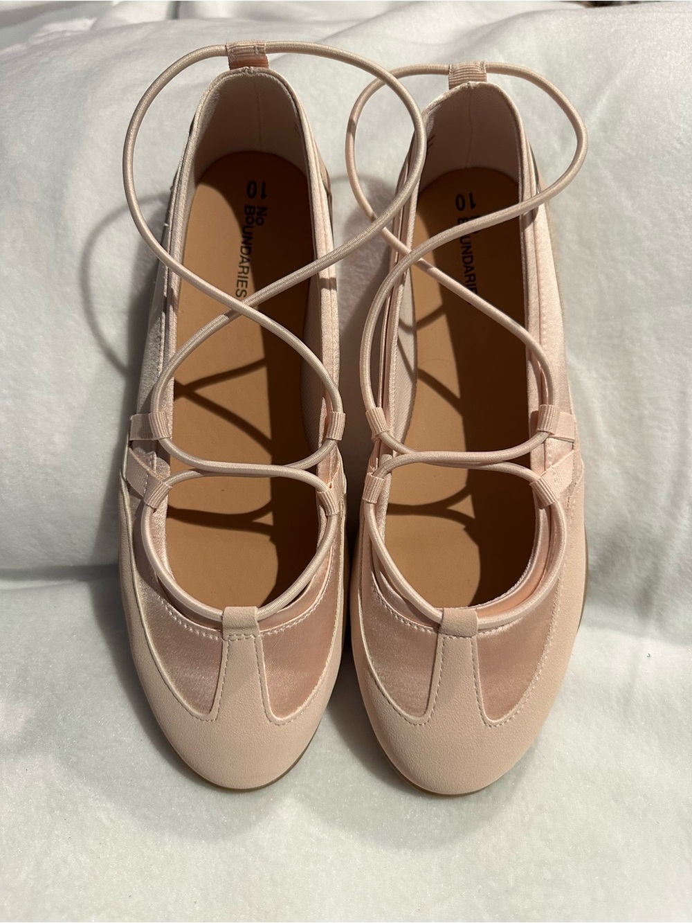 No Boundaries Blush Pink Wrap-Strap Ballet Flats
